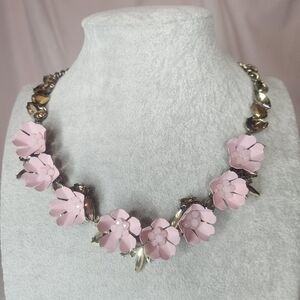 Simply Vera Wang Pink Cherry Blossom Rhinestone Necklace Discontinued Design